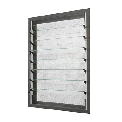 Aluminiumslameller med glas