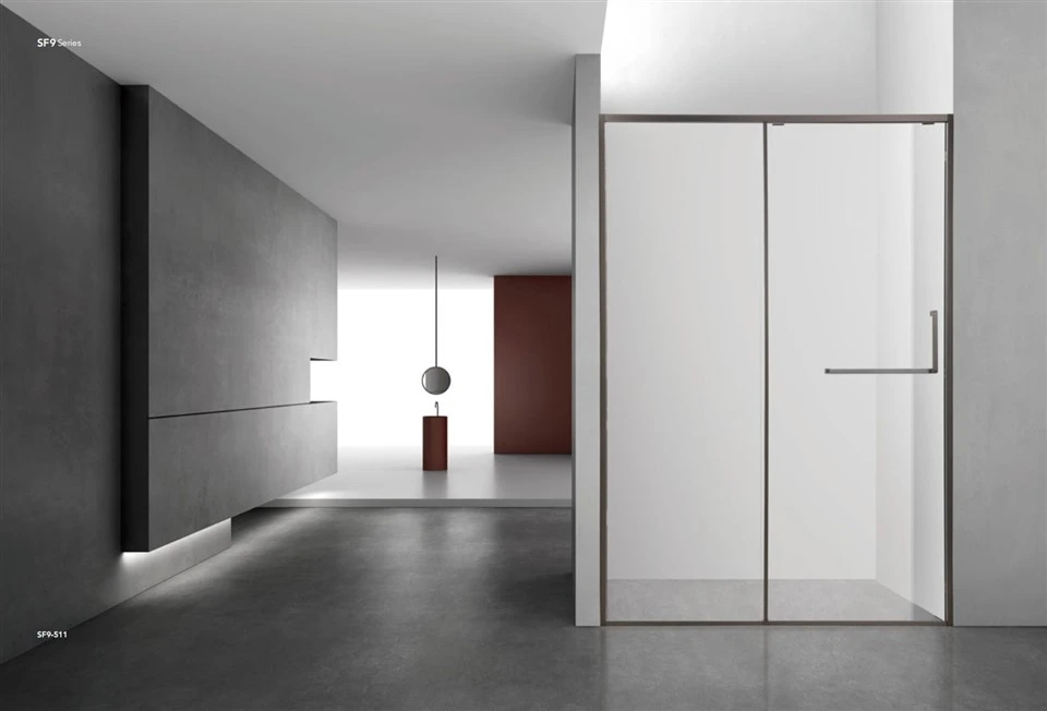 Rectangular Handle Sliding Glass Door Shower Room